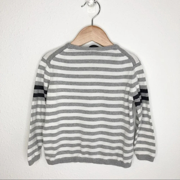 Zara Kids sweater gray stripe with t-shirt hem 3-4 years - Picture 2 of 8